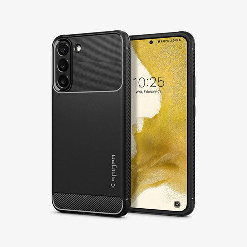 ACS03914 - Galaxy S22 Ultra 5G Case Rugged Armor in black showing the back